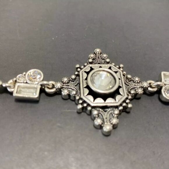 WHITE HOUSE BLACK MARKET ANTIQUED DIAMOND-SHAPE DENIM WRAP BRACELET NWT - Picture 5 of 8